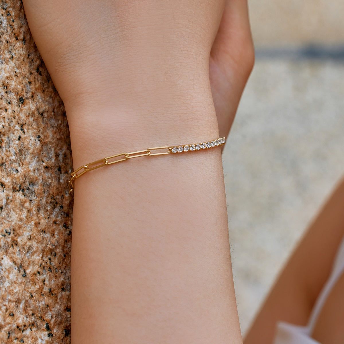 Crystal & Chain Cheer Bracelet