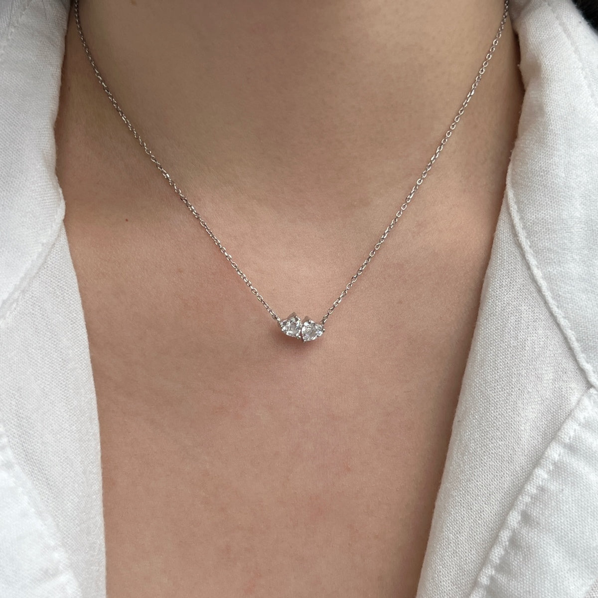 Amour Duo Silver Necklace